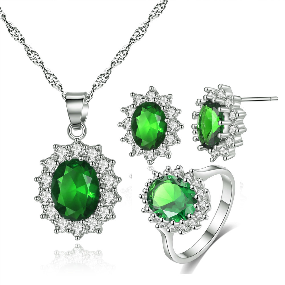 7.70 cttw emerald green simulated sapphire set – T a y l o r s